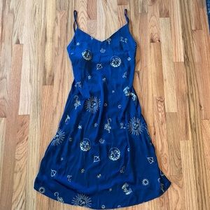 Brand new constellation silky midi dress